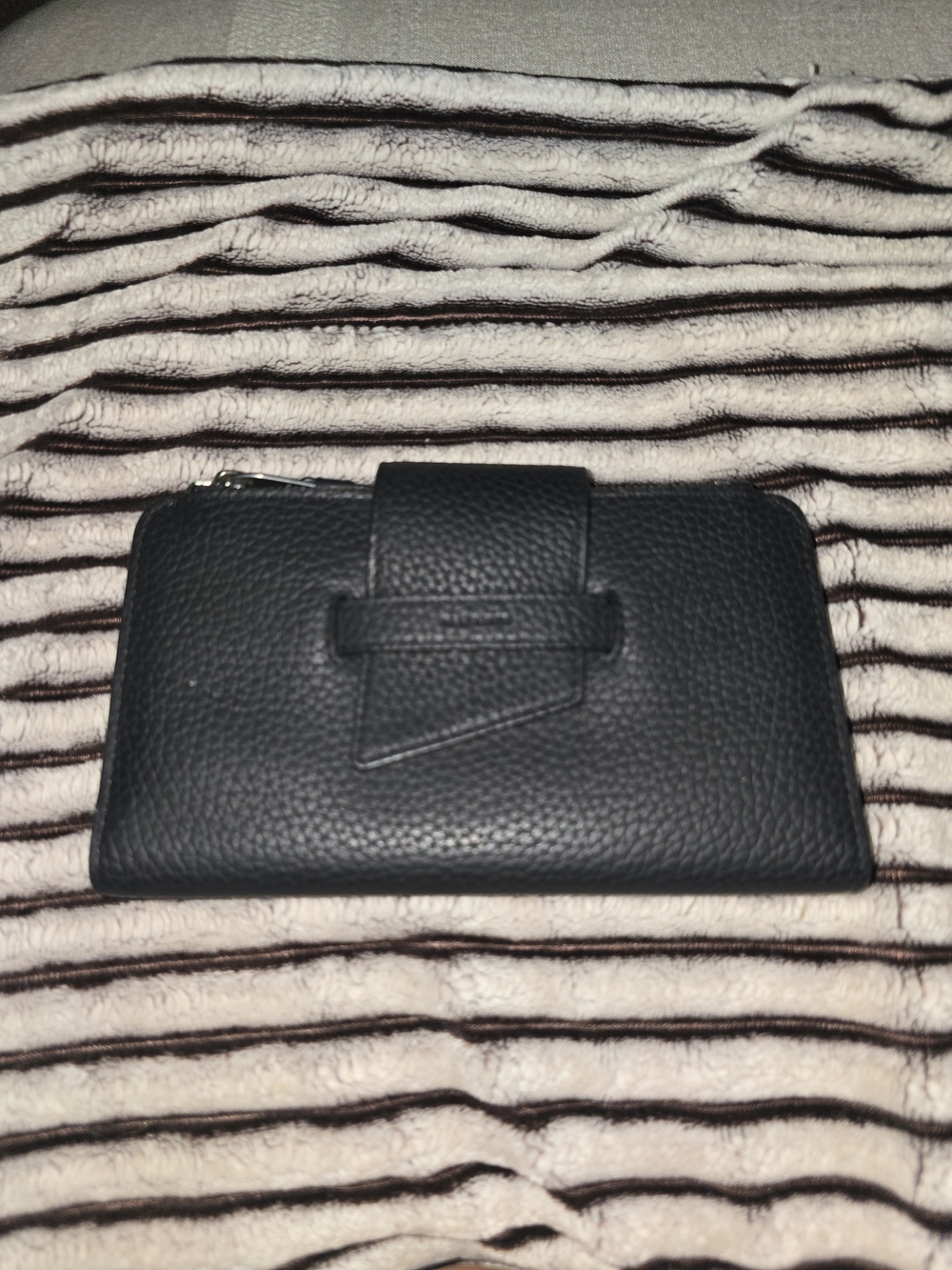 *AllSaints* 'Ray' Black Pebbled Leather Wallet - Like New
